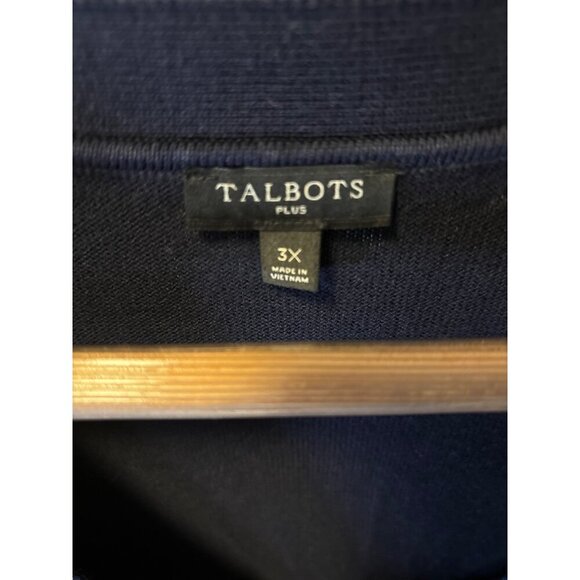 Talbots NWT Plus Navy Blue Long Sleeve V-Neck Button Up Knit Cardigan SZ 3XL - Picture 6 of 8